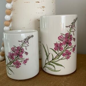 Portmeirion Present The Queens Hidden Garden set of 2 canisters floral vintage